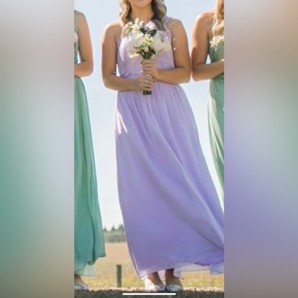 Lilac One-shoulder bridesmaid dress - Picture 4 of 7
